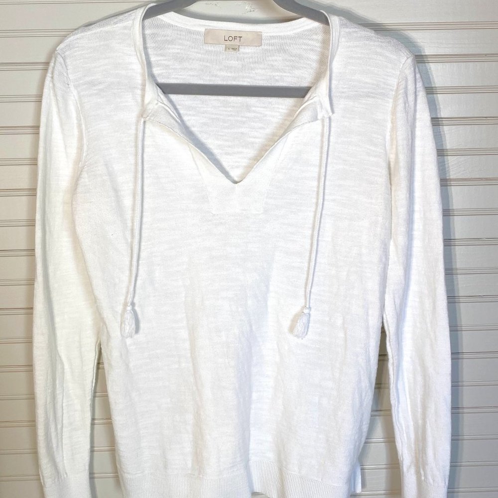 LOFT Small White Cotton Top